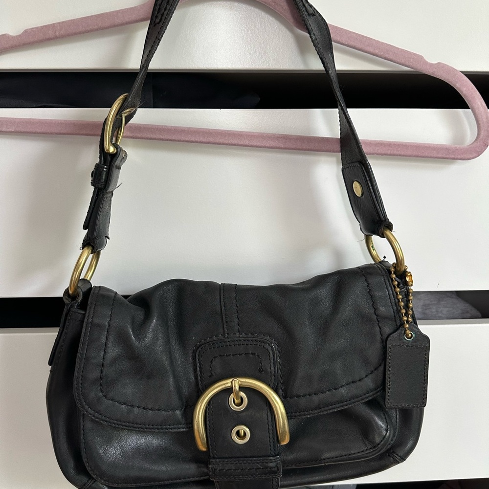 Coach Black Leather Women's Bag